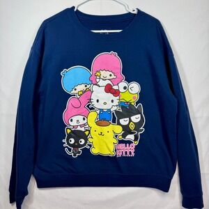 Hello Kitty Crewneck Sweatshirt Sanrio and Friends Graphic Pullover Sz XL‎
